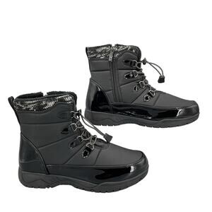 NEW Sporto Women’s Ellie Waterproof Bungee Lace Boots Black Size 9.5M